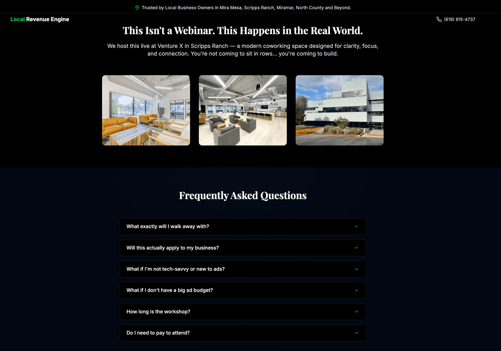 Landing page qualification section with who this is for